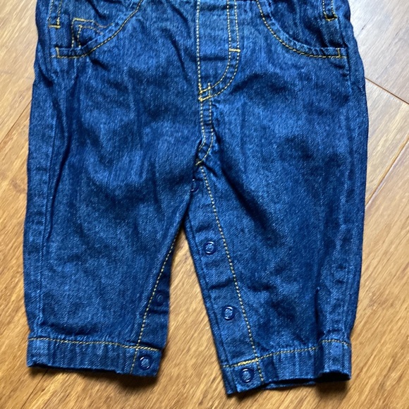 Just One You by Carters Dark Wash Denim Overalls w Embroidered Raccoon 3 Months - Picture 5 of 8